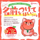 【募集終了】中古車買取・中古車査定のアップル│公式キャラクターに名前を付けようキャンペーン！［グランプリ 名前採用 Amazonギフトカード3万円分 あなたの似顔絵がアップルのPR動画に登場!! ほか］