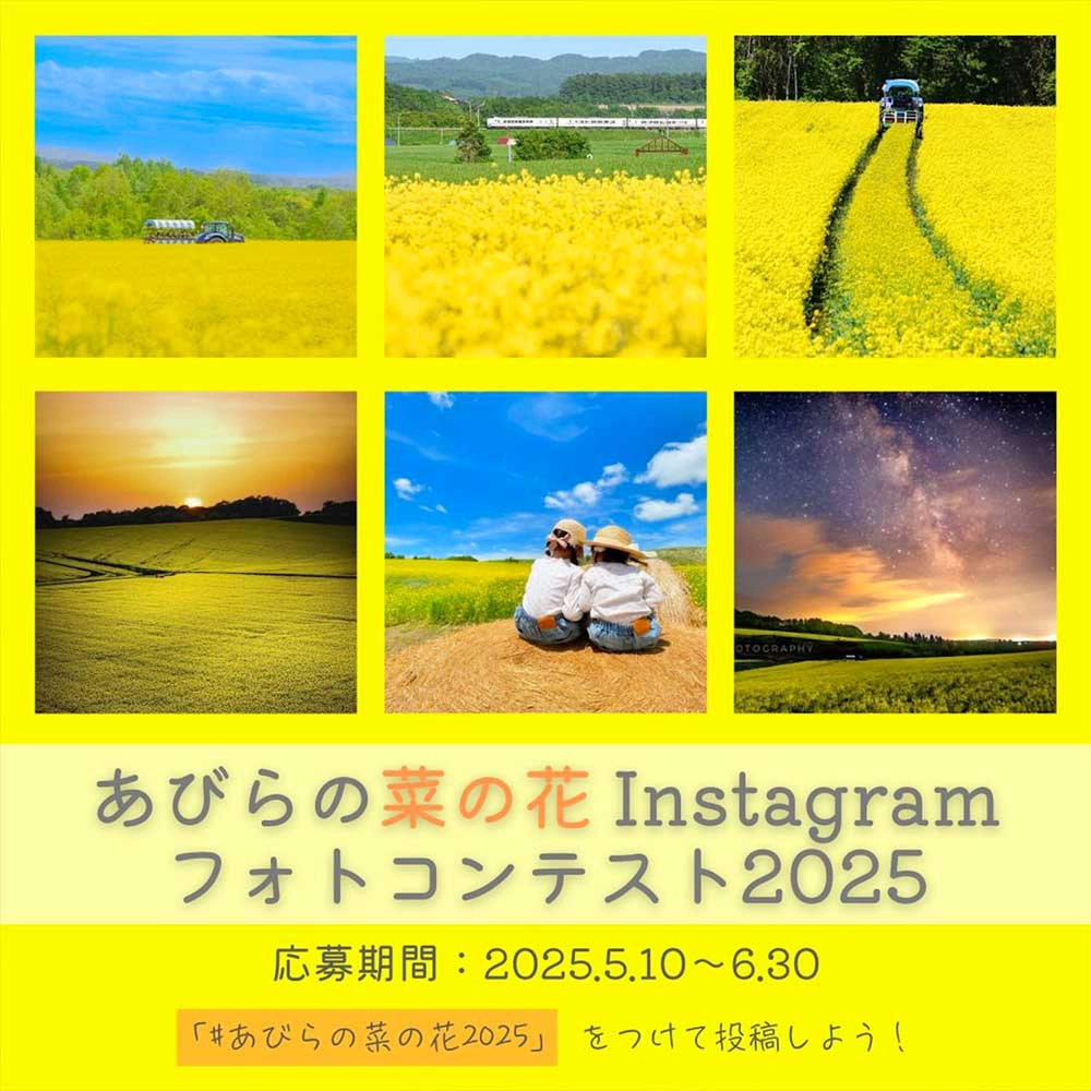 【募集終了】あびらの菜の花Instagramフォトコンテスト2025［最優秀賞 アサヒメロン2玉+安平町商品券5,000円分］